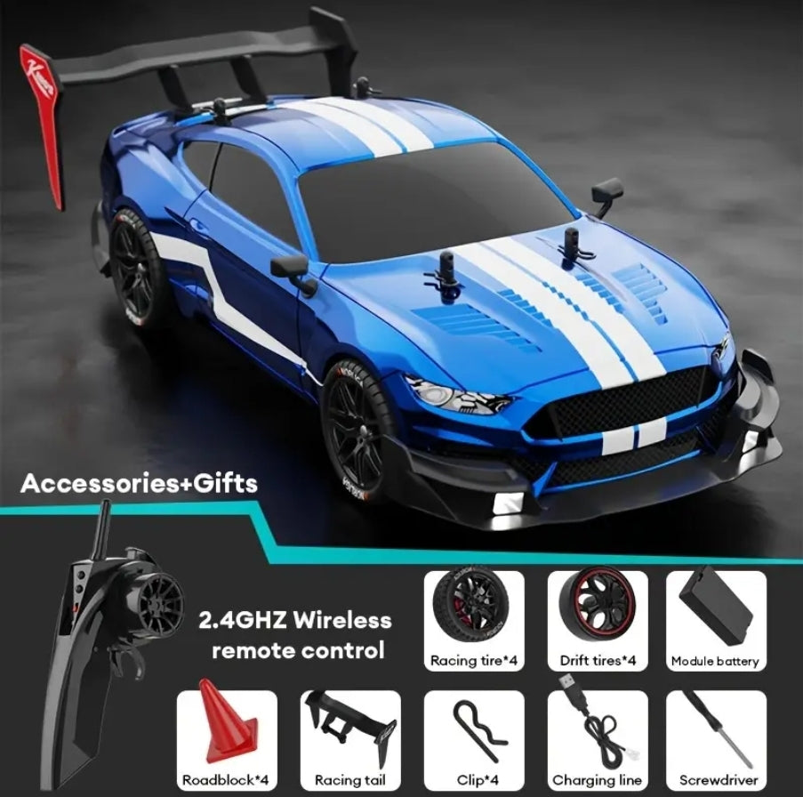 Car Remote Controlled Racing DRIFT 4x4 Mustang Smoke and Backlight Manufacturer code RC-19 D Blue