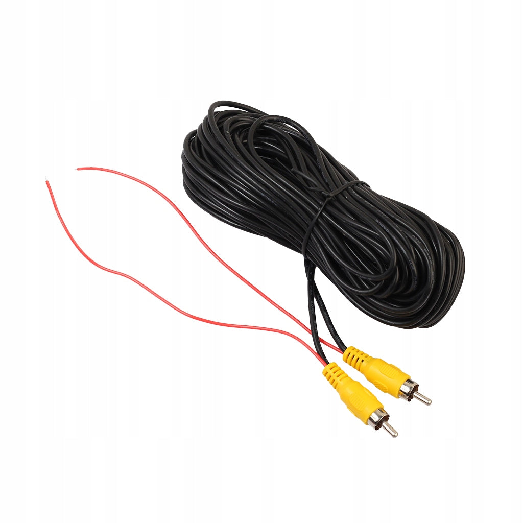 Car Reverse Rear View Parking Camera Video Cable W/ Detection Wire 40ft