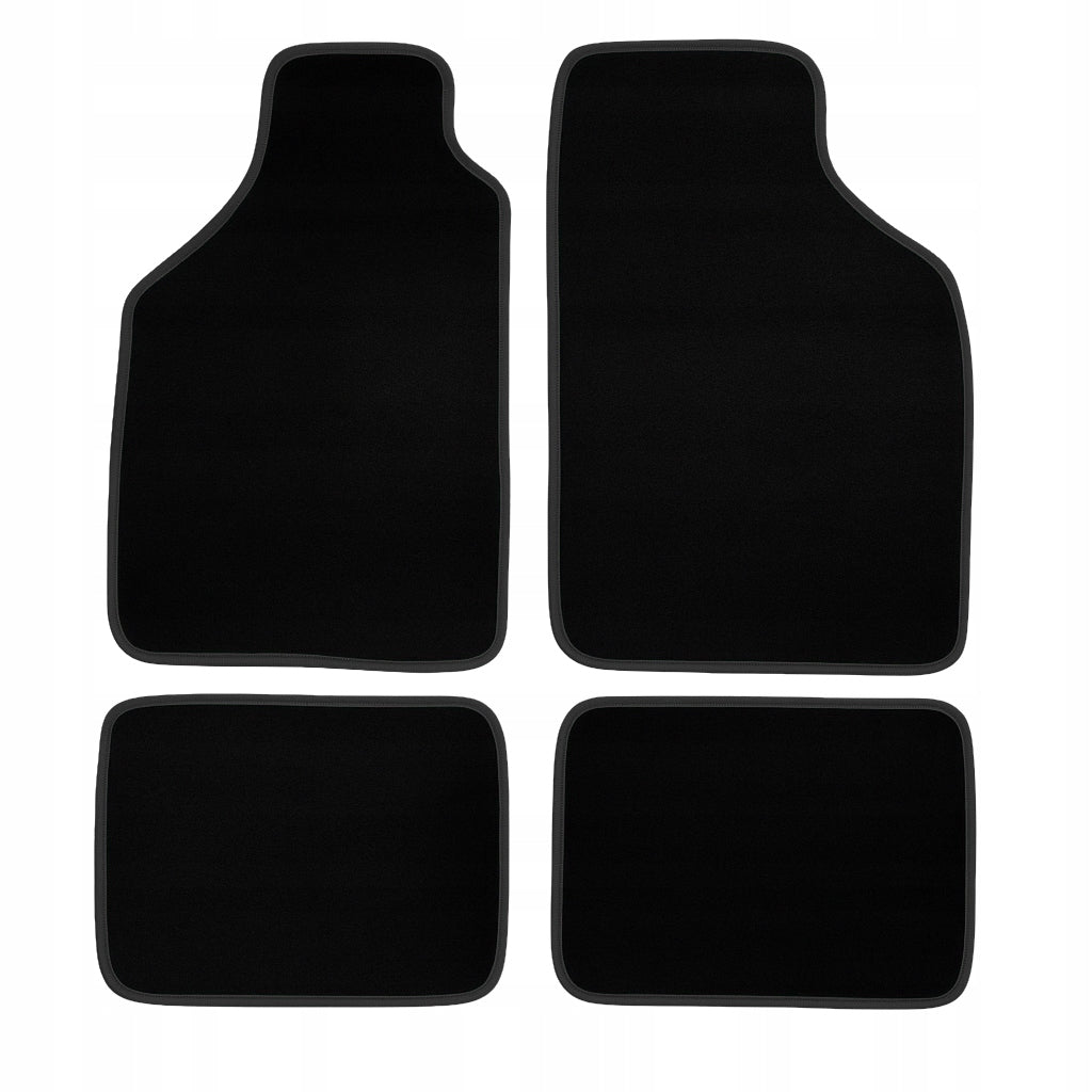 Car Rugs Universal Black Velour Set for Car 4 Pcs