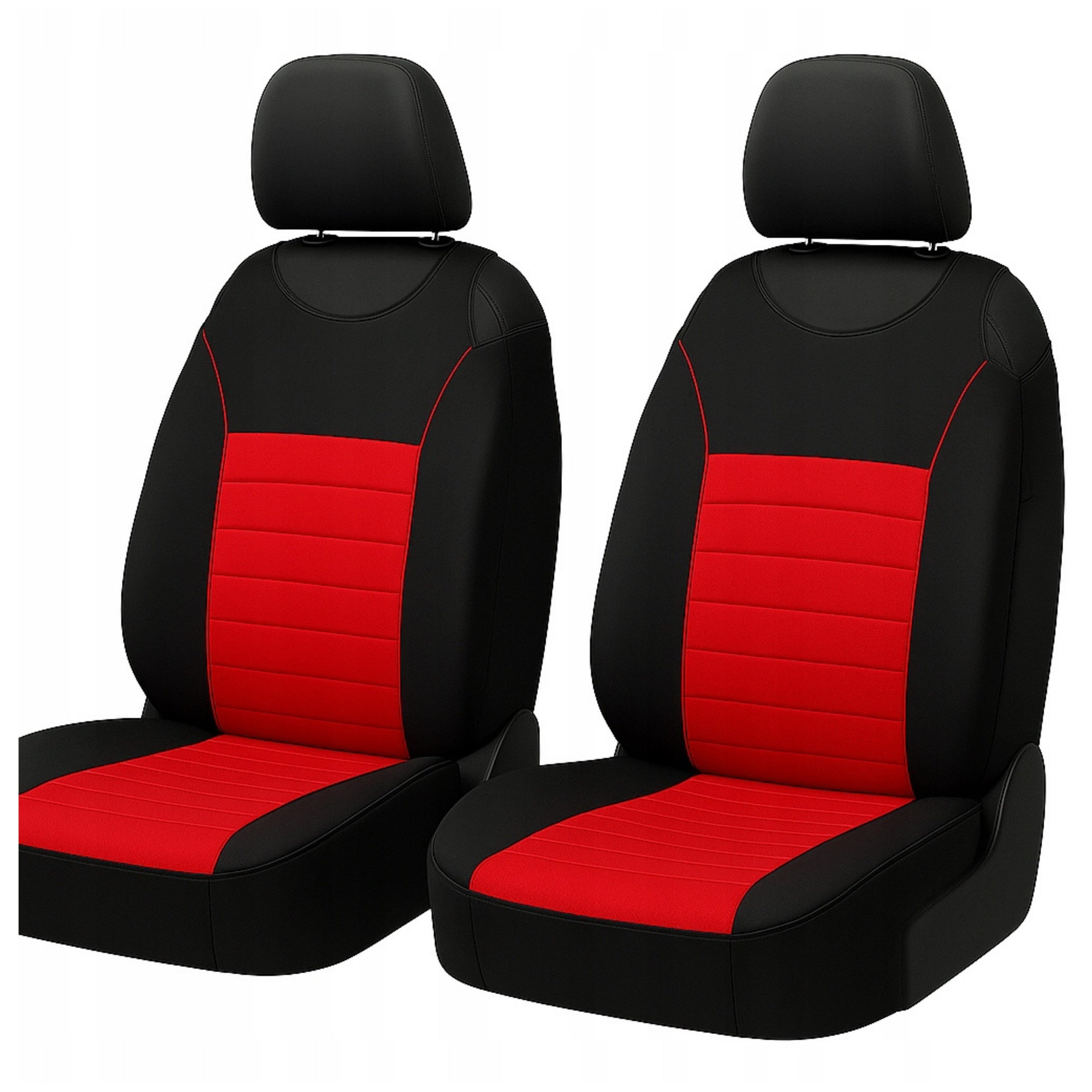 Car Seat Covers Universal T-Shirts Black Red 2pcs