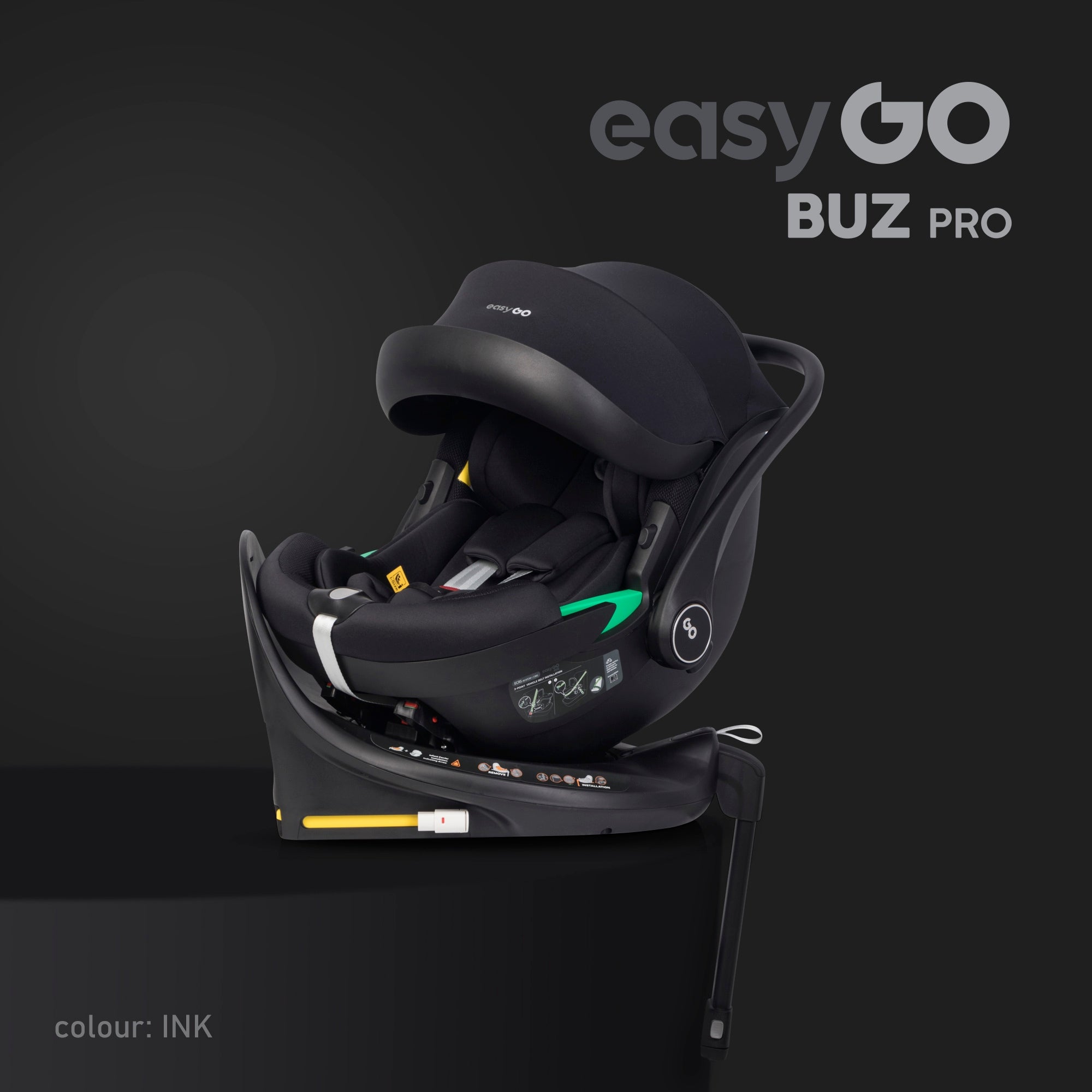 Car Seat EasyGo BUZ PRO Ink 40-87 cm Rotating ISOFIX Base Packaging status original