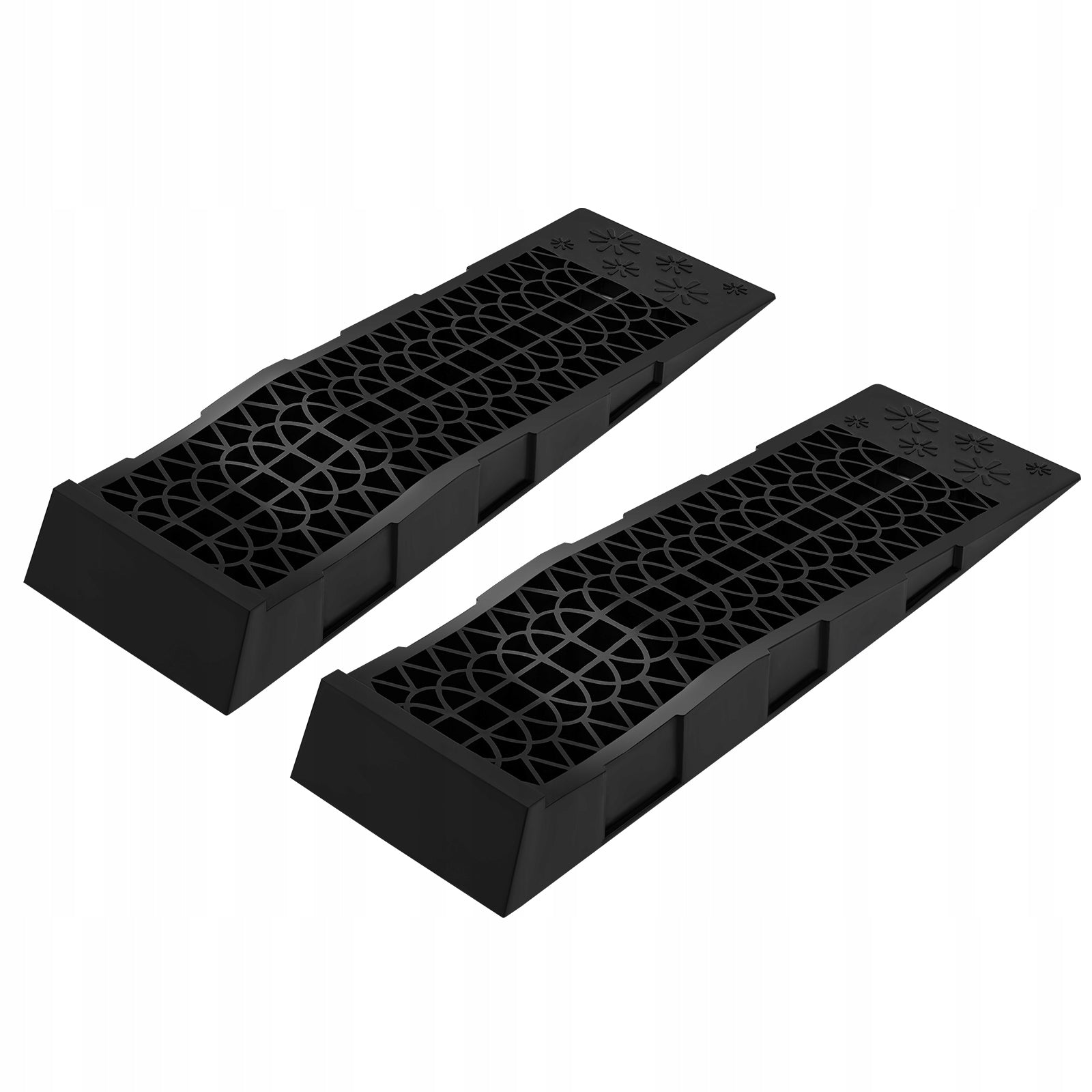 Car Service Ramps, 2pcs 3T Plastic Ramp, 69.8*20*7.8cm, 8.6° Tilt Angle