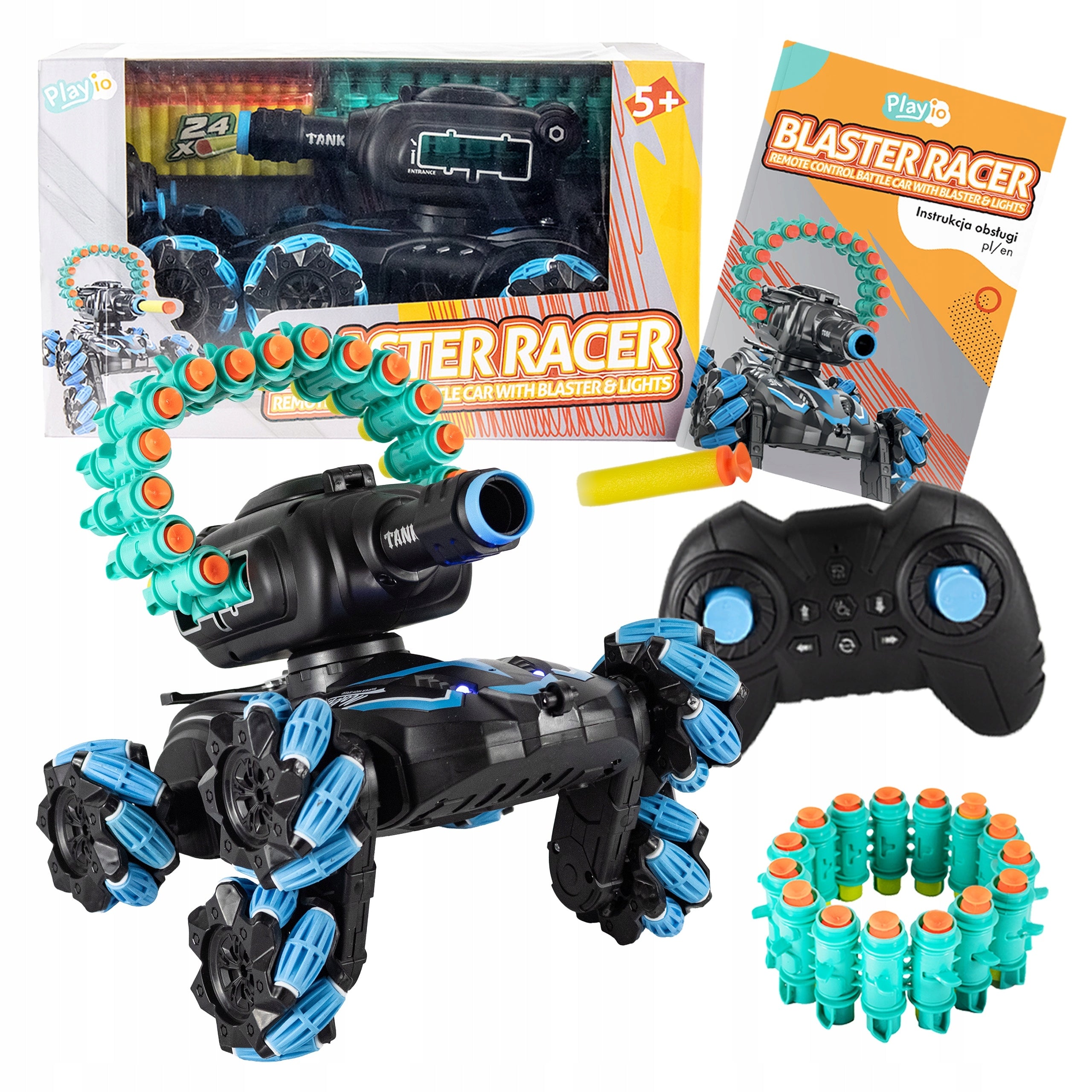 Car Tank remote controlled LARGE SHOOTING darts auto PLAYIO