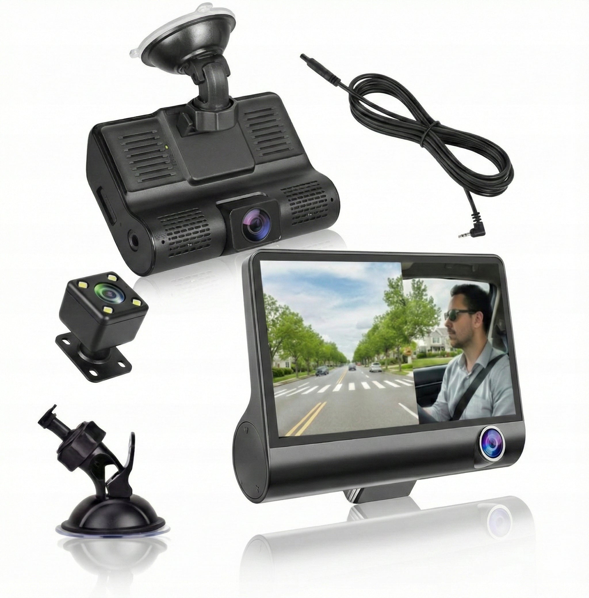 Car Video Recorder Driving 3 Cameras with Reversing + FREEBIE