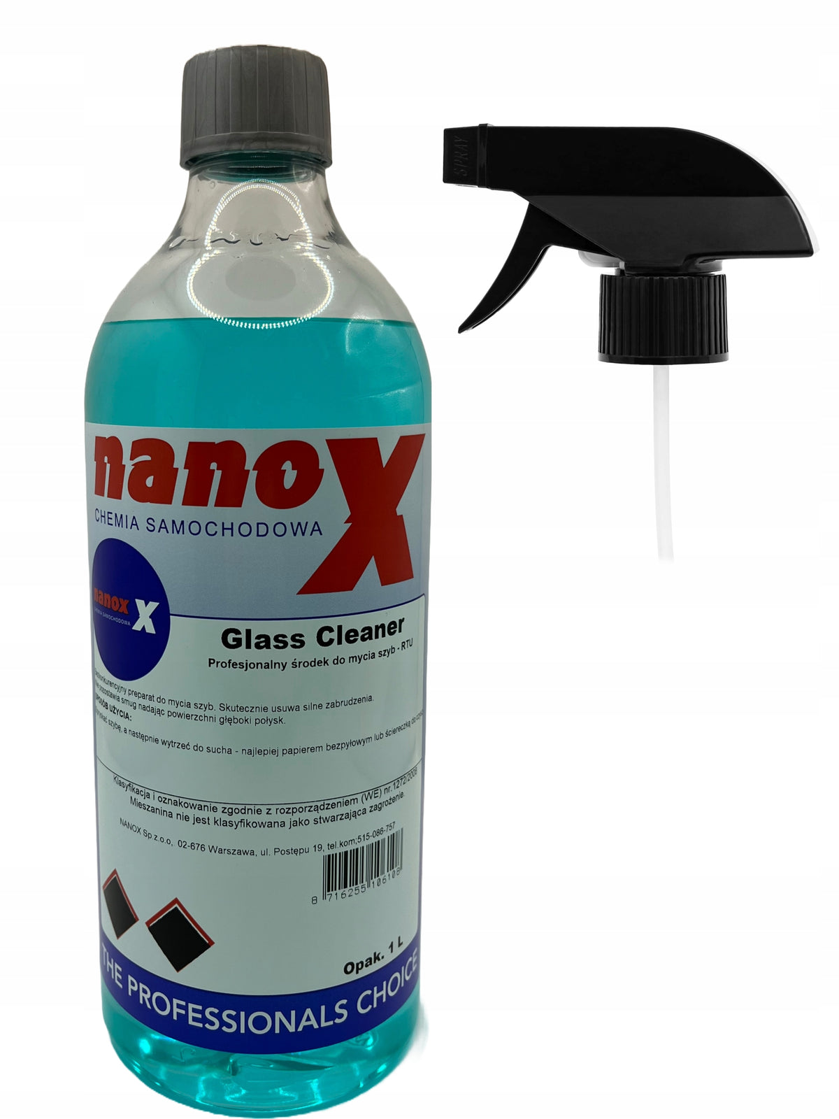 Car WINDOW CLEANER NANOX GLASS CLEANER 1L WITHOUT STREAKS + TRIGGER