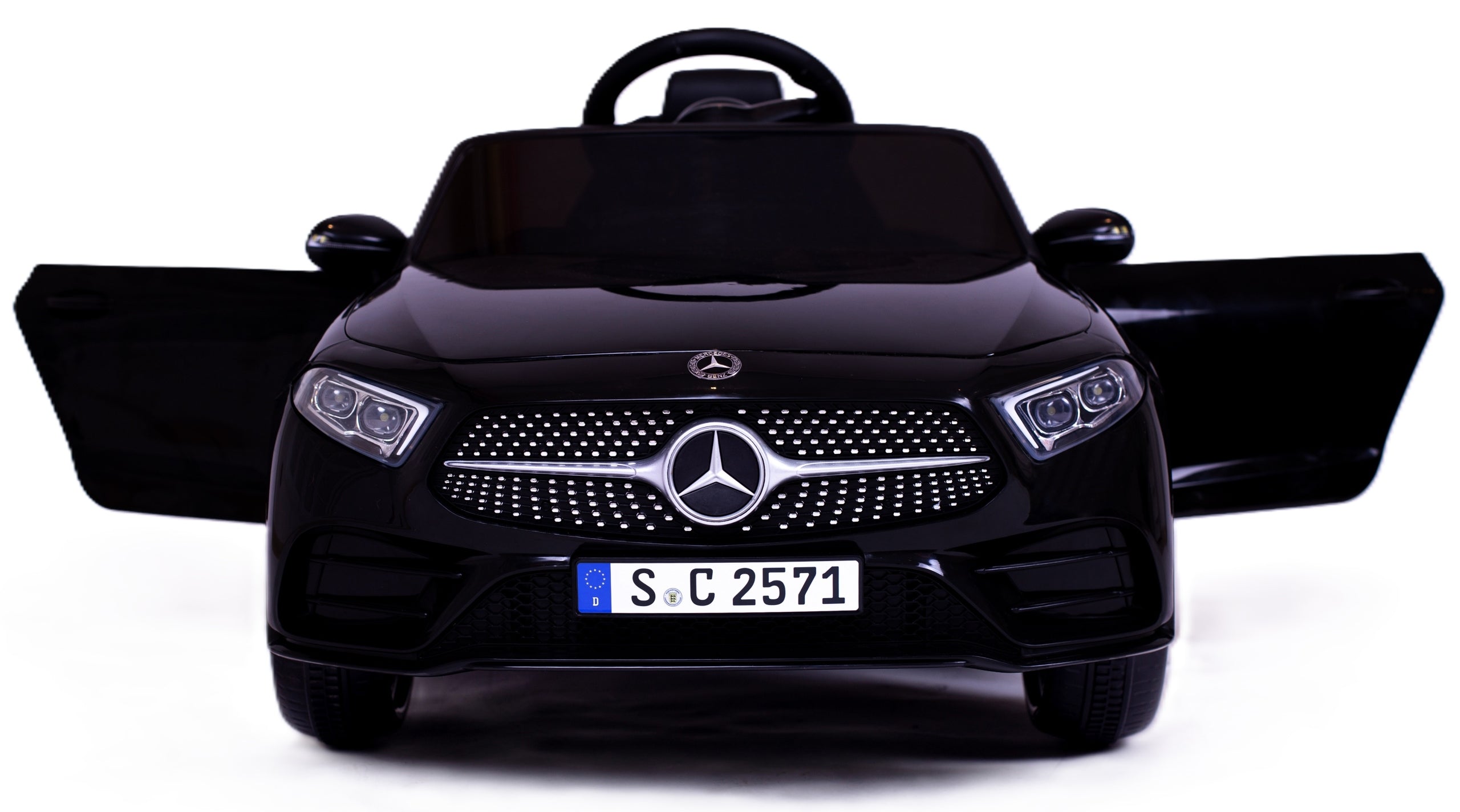 Car battery remote control leather EVA children's car MERCEDES CLS350 black Kid's age 3+ years