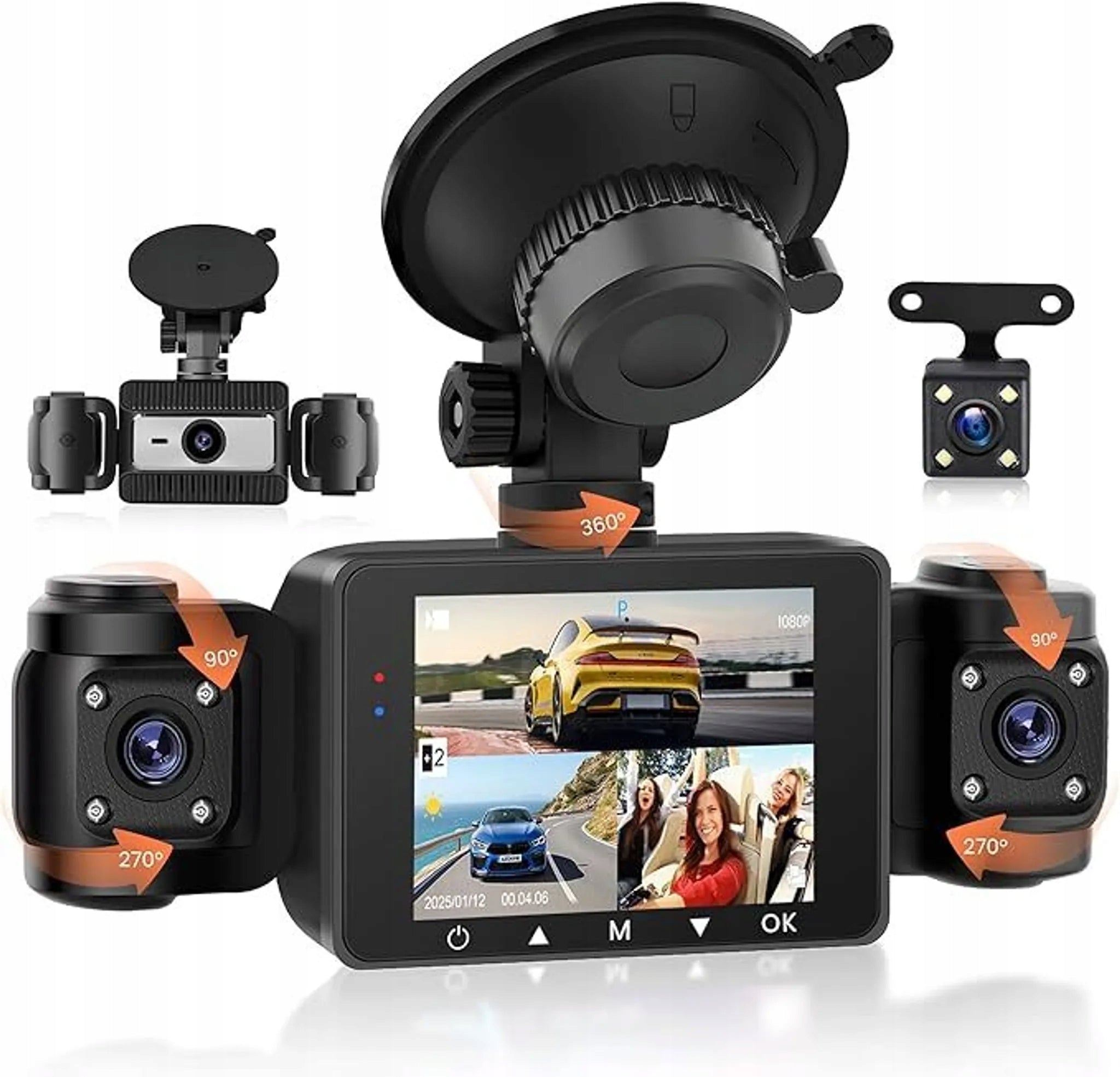 Car camera 4-channel 360° 4xFHD 1080P front rear sides