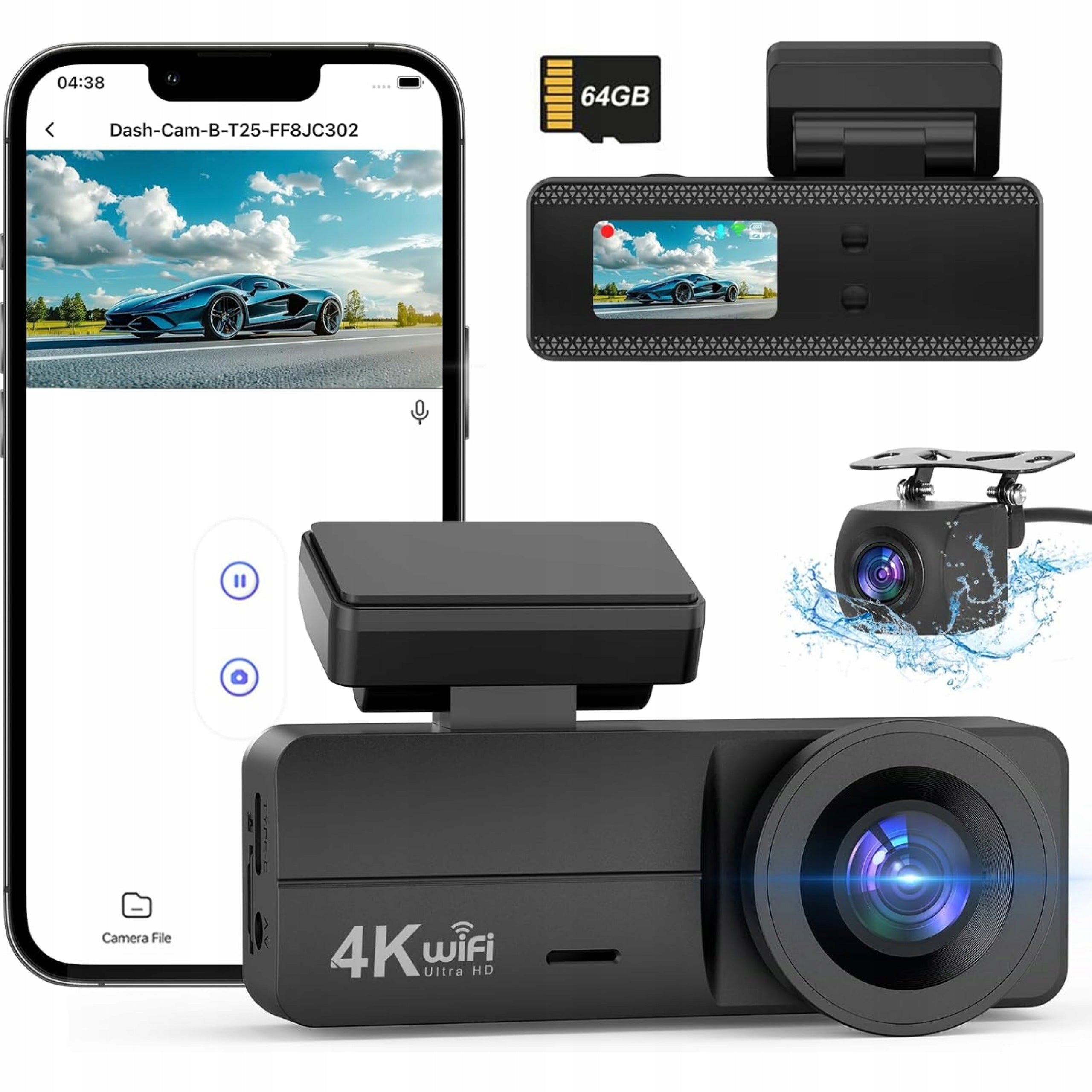 Car camera 4K front and rear WiFi night vision sensor G mode