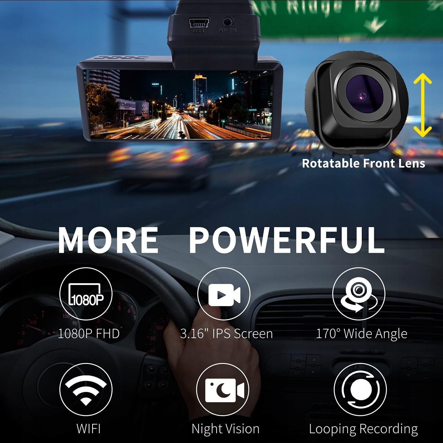 Car camera WiFi driving recorder 1080P front and rear camera Manufacturer code K2