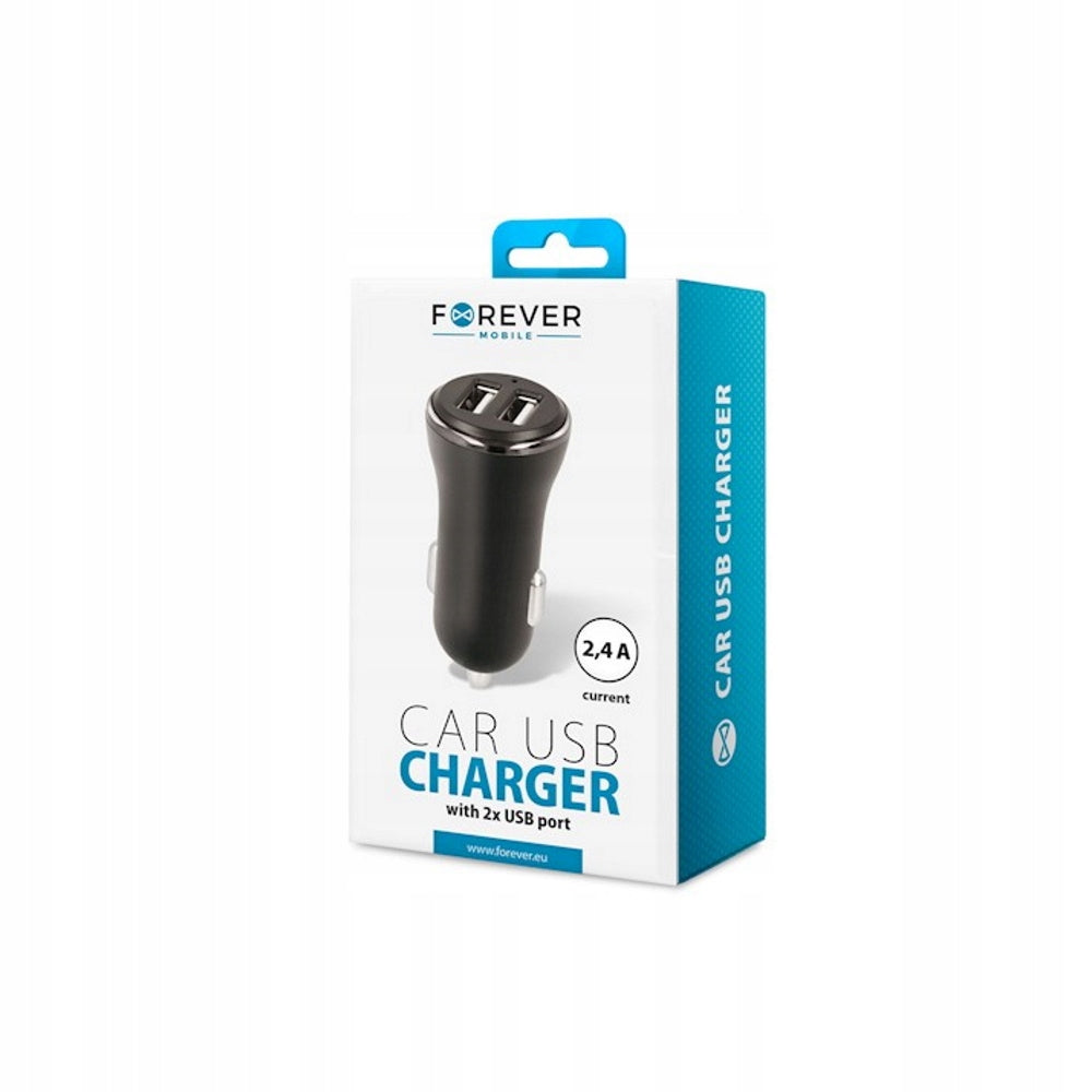Car charger 2x USB 3.6A fast charging Color black