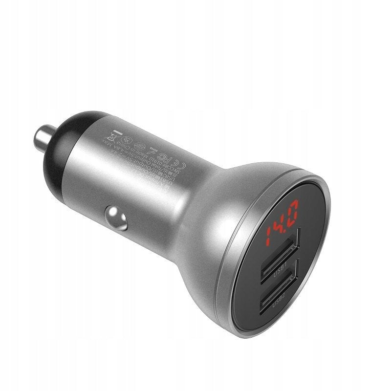Car charger Baseus 2x USB 4.8A LCD fast QC charging for car Manufacturer Baseus