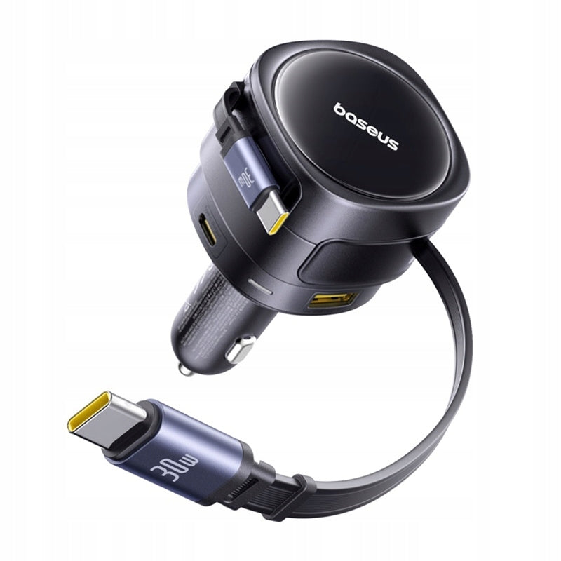 Car charger Baseus 90 W with 2 USB-C and USB-A ports, black Manufacturer code BRA014404