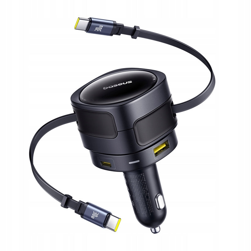 Car charger Baseus 90 W with 2 USB-C and USB-A ports, black
