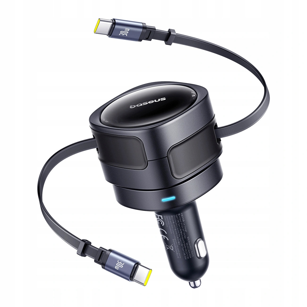 Car charger Baseus Enjoyment Max 60W with two coiled cables