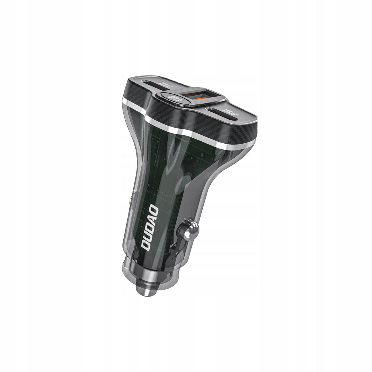 Car charger Dudao R78 78W USB-C PD / 2xUSB-A QC - black