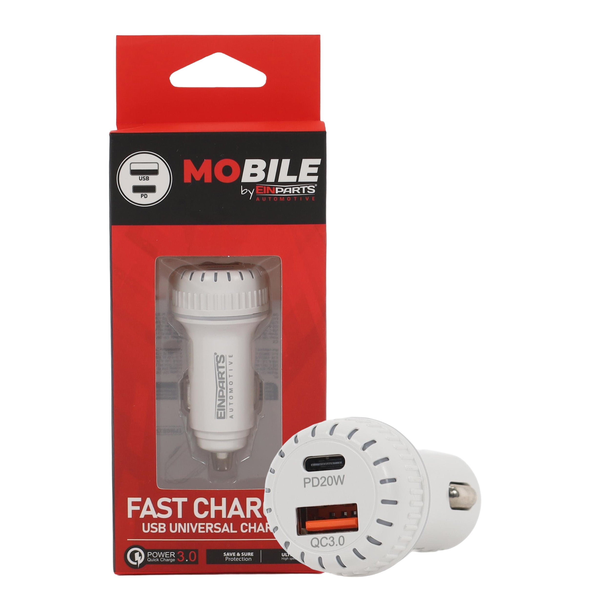 Car charger EinParts 1xUSB 1xC EPMOB25
