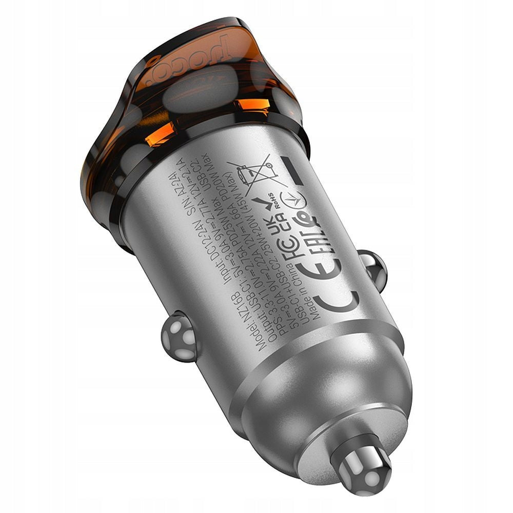 Car charger Hoco 2 x USB C QC PD 45W NZ16B grey Output current 3000 mA