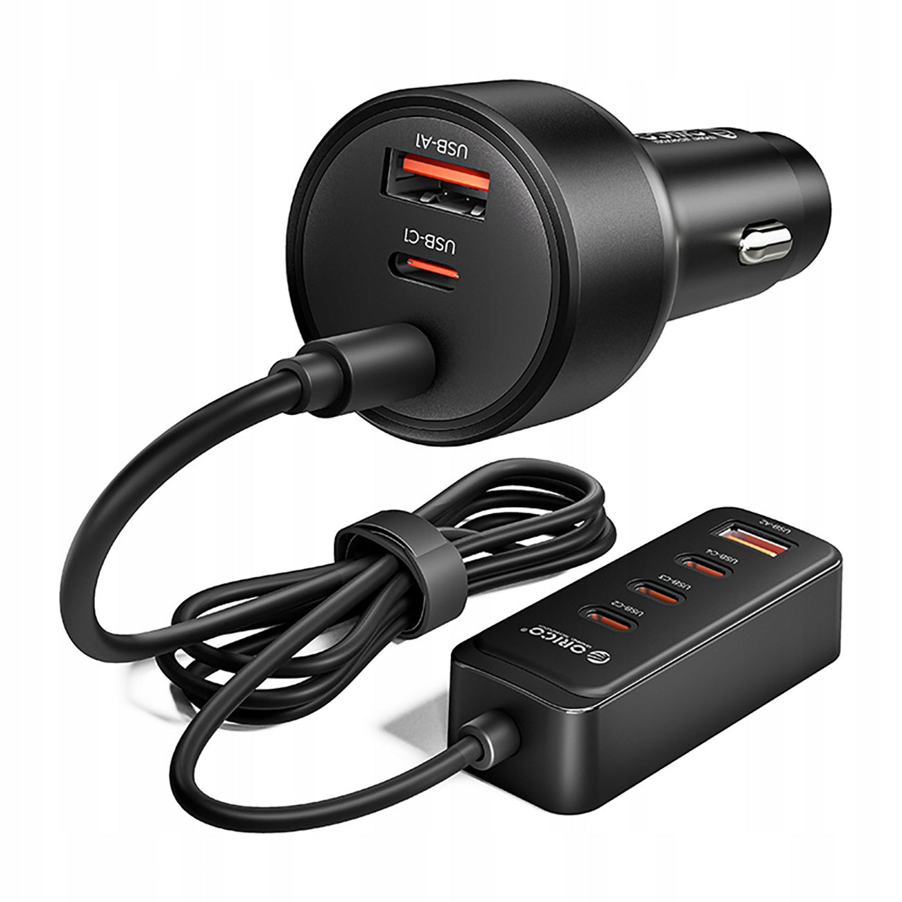 Car charger Orico ChargeClip 108W 2x USB-A 4x USB-C clip black Manufacturer code Ładowarka samochodowa Orico ChargeClip 1