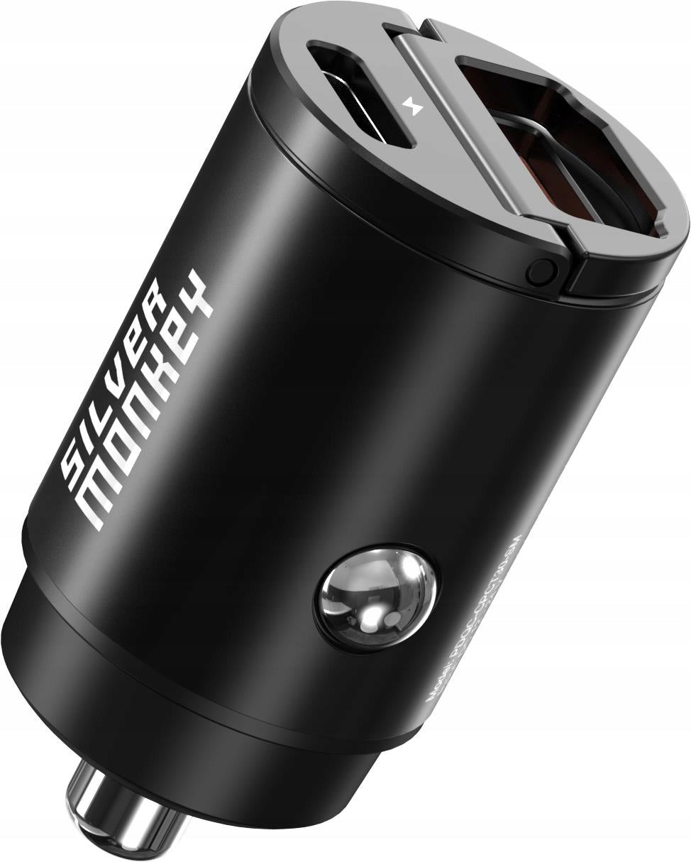 Car charger SILVER MONKEY USB-C PD USB-A QC 30W