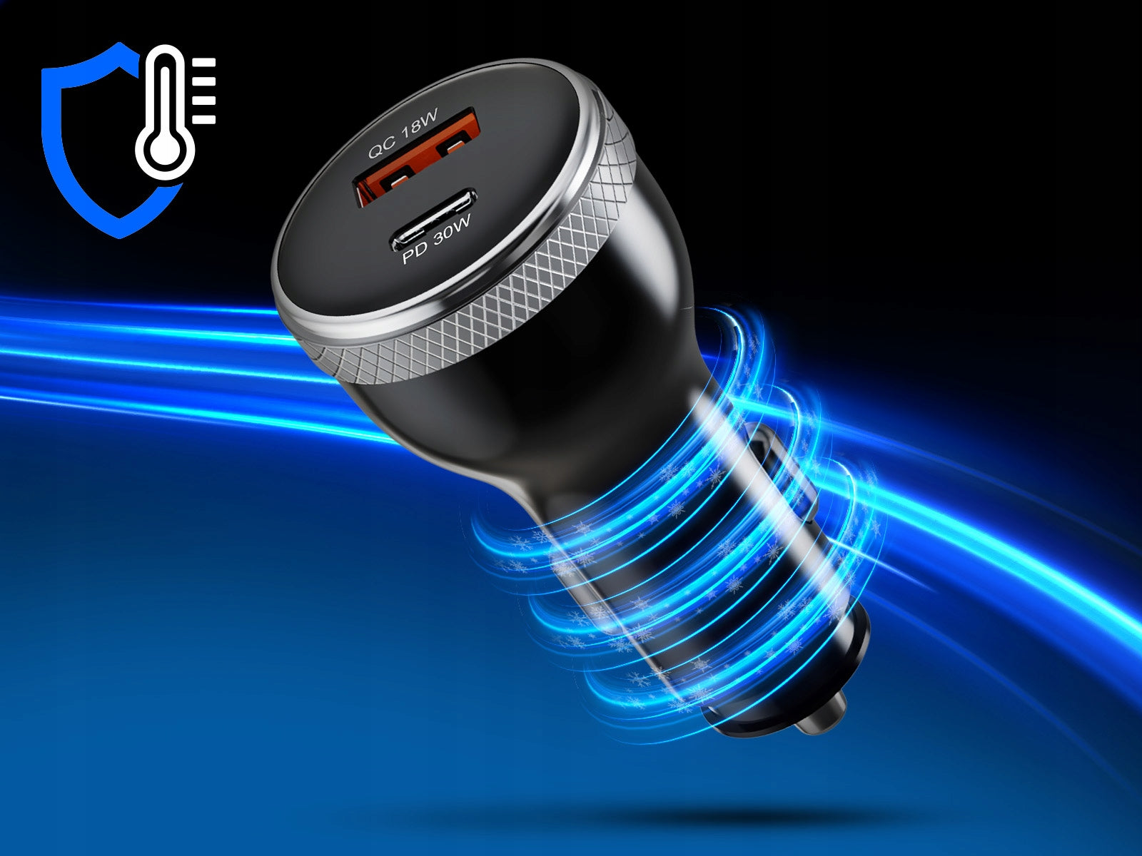 Car charger Tracer 51W fast USB-C/USB-A samsung iphone type c Packaging status original