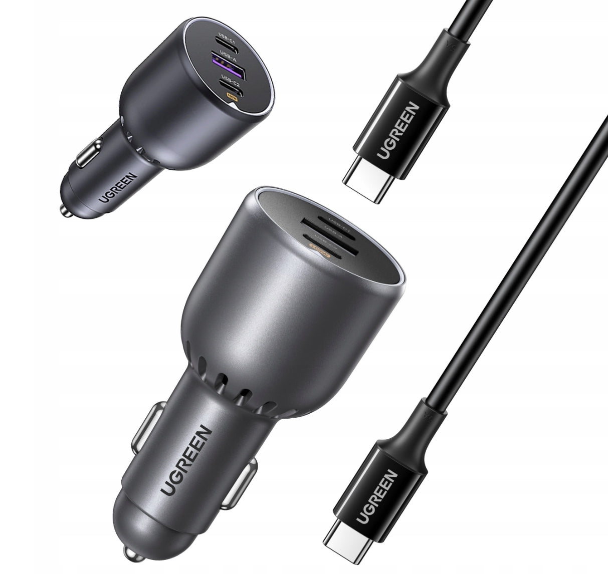 Car charger UGREEN EC705 130W USB-A+2xUSB-C
