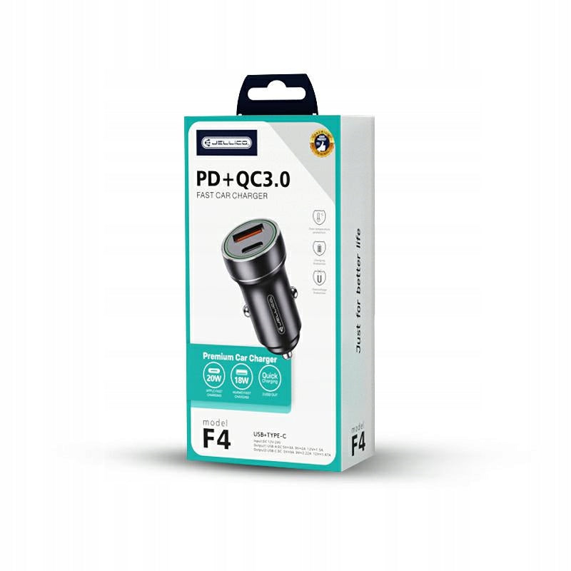 Car charger USB type C 3000 mA 1x USB-C 1x USB QC3.0 014 Manufacturer code 6973771106834