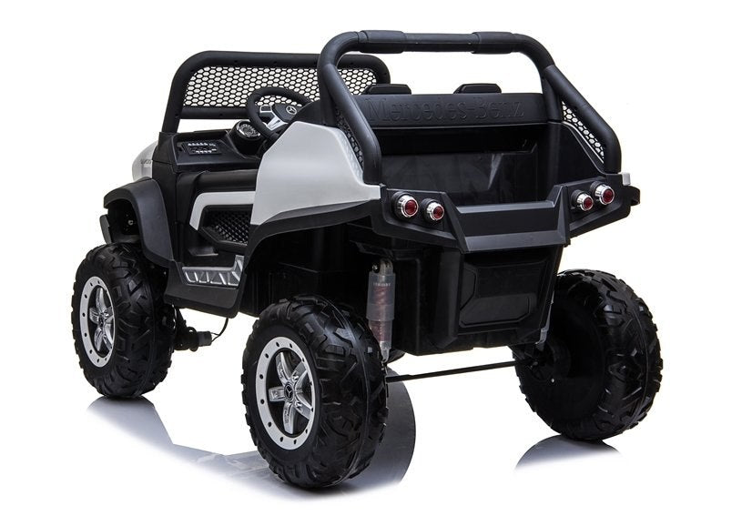 Car for Battery Mercedes Unimog White Maximum load 30 kg