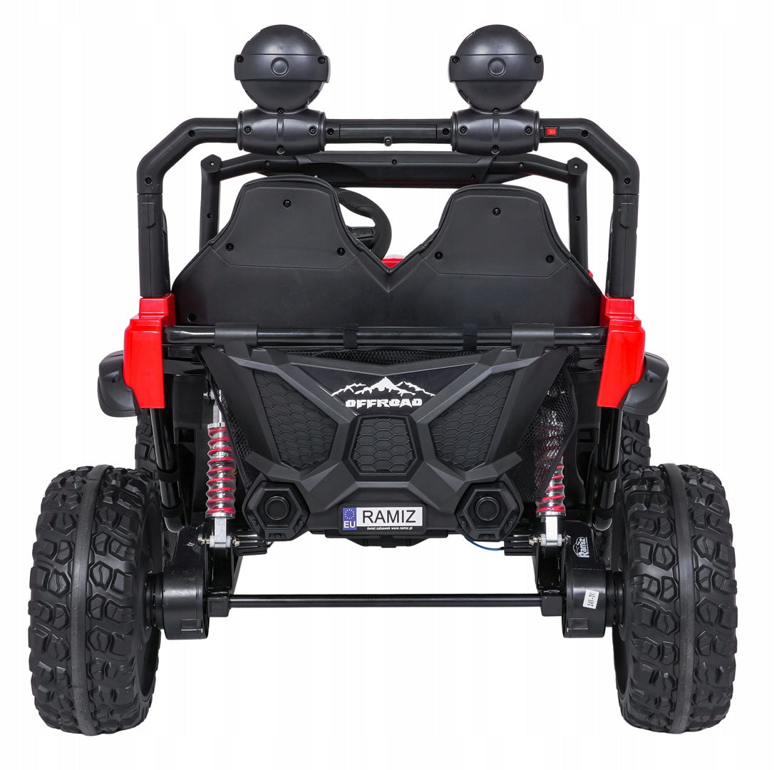 Car for battery Off-road PASSION 4x4 red 12V 10Ah x2 SERIES 24V Information regarding product safety and compliance Not suitable for children under a certain age. For use under adult supervision