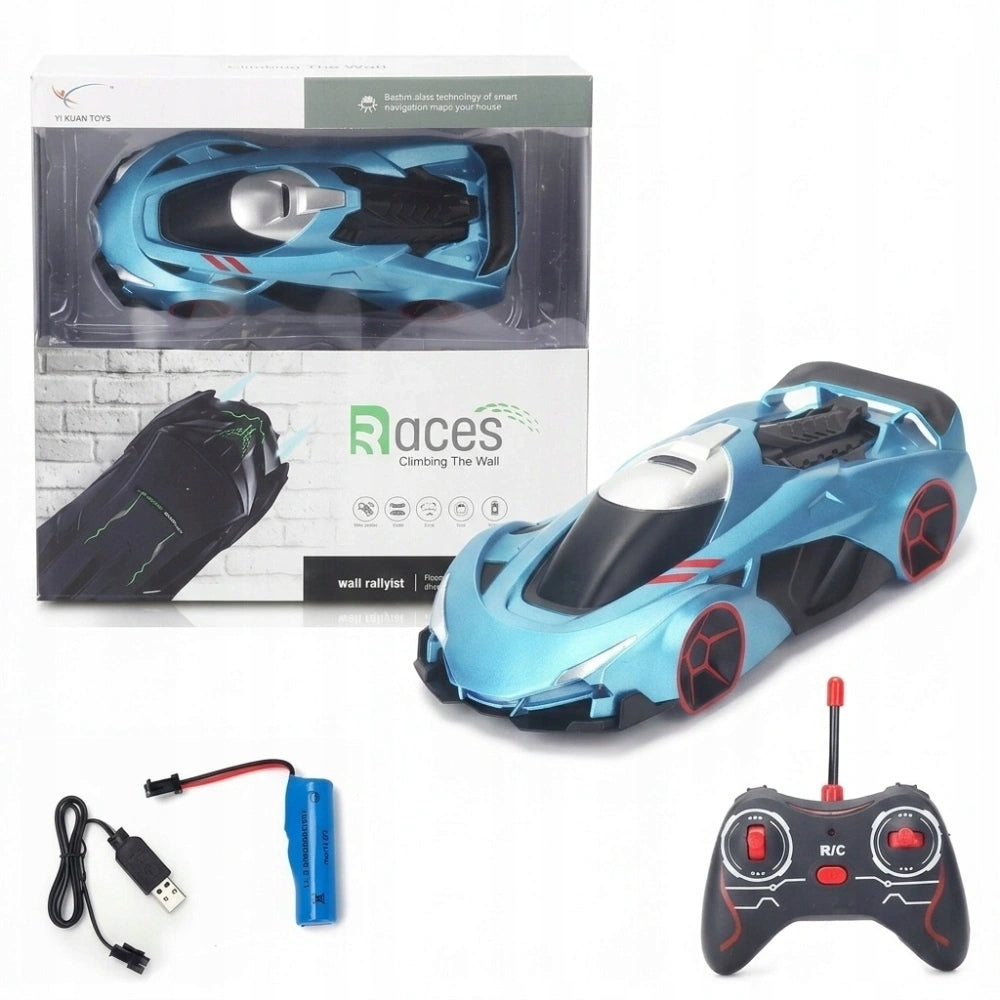 Car for radio driving on the walls of the ceiling floor blue for remote control Packaging status original