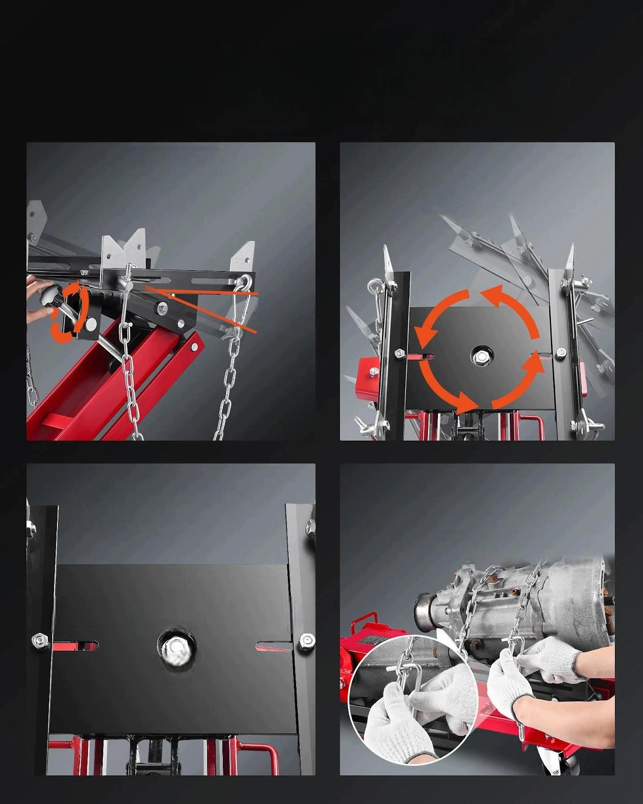Car lift 1 t hydraulic low profile premium red 360° Manufacturer code 5907021476874