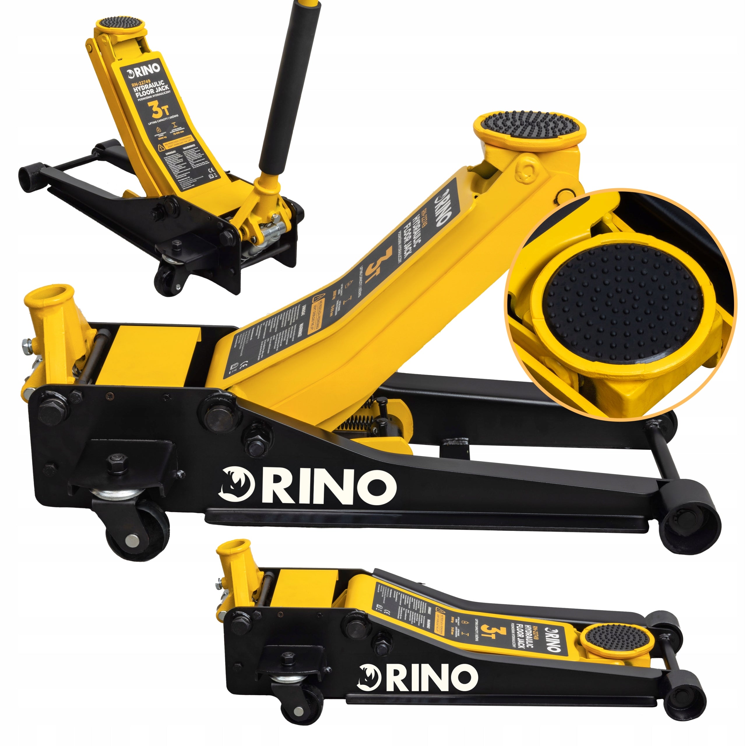 Car lift hydraulic frog rino jack 3 tons low profile