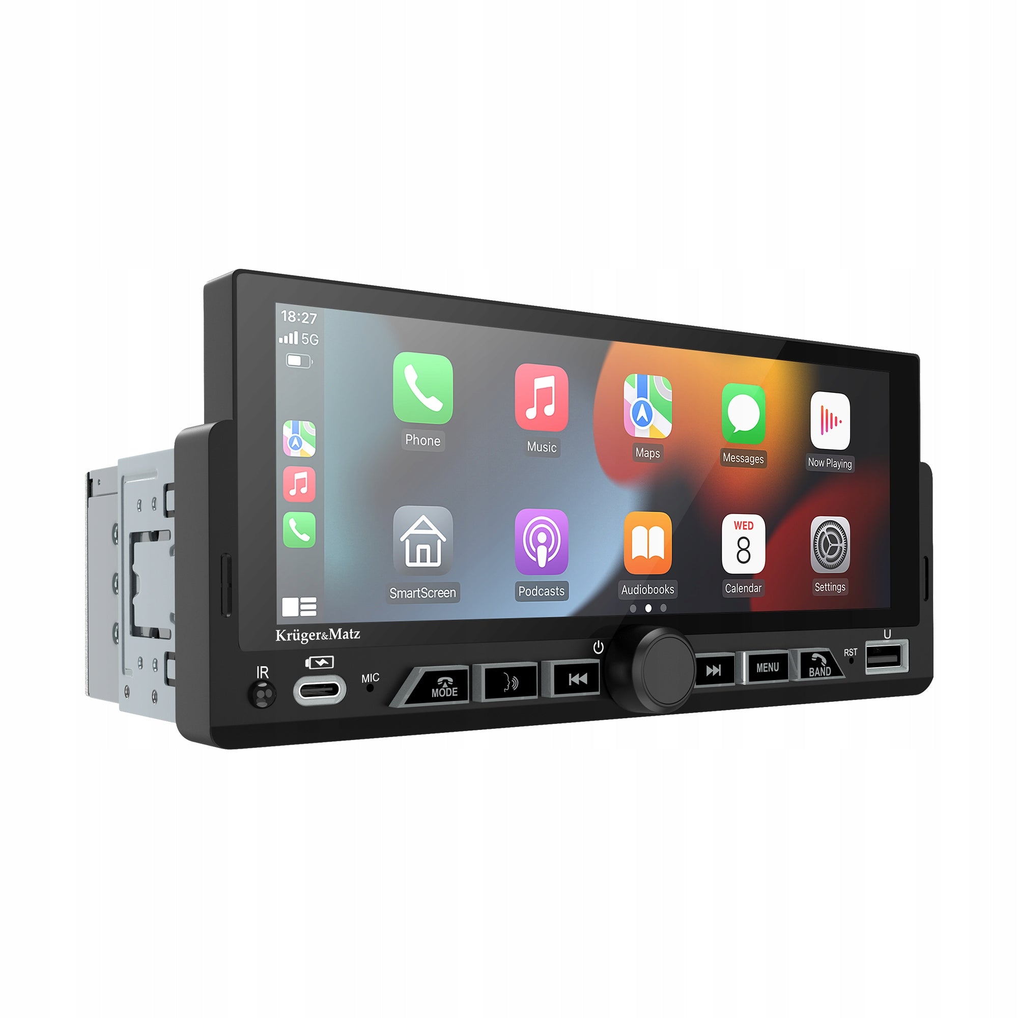 Car radio Kruger&Matz KM2017 CarPlay/AndroidAuto 6,9 USB 1DIN remote control Manufacturer code KM2017