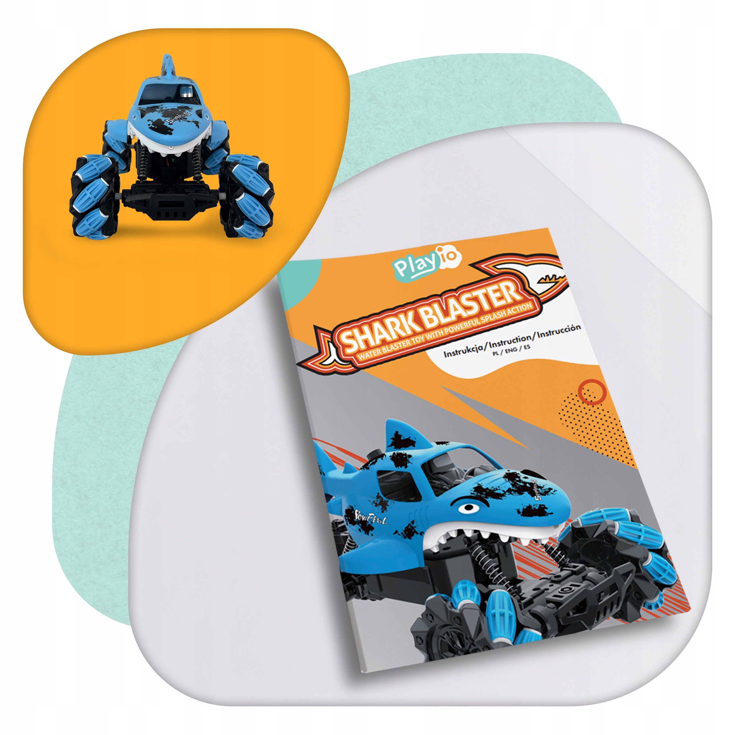 Car remote controlled car RC Shark Blaster shooting water PLAYIO Manufacturer code SHARK-BLASTER