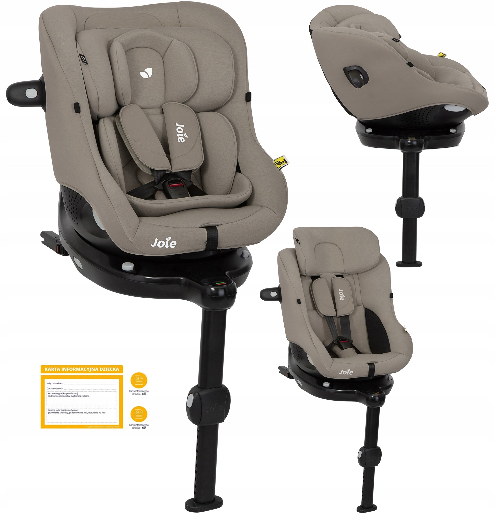 Car seat Joie I-PIVOT i-Size 0-18 kg beige swivel OAK