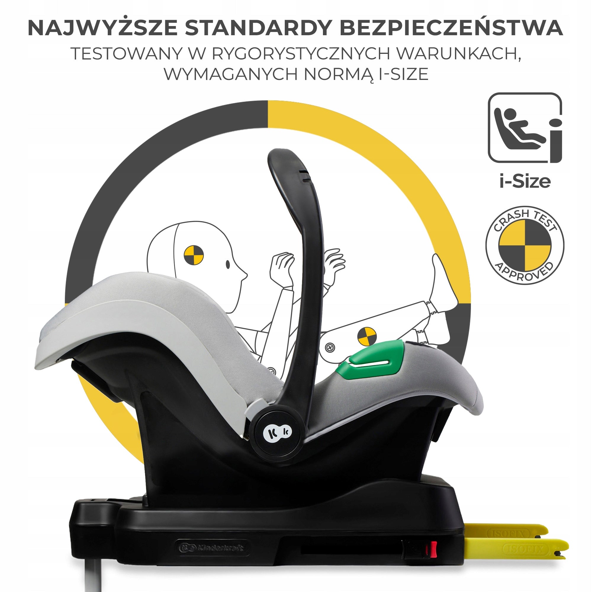 Car seat Kinderkraft MINK PRO i-Size 0-13 kg grey ISOFIX Manufacturer code KCMIPRFXGRY0000