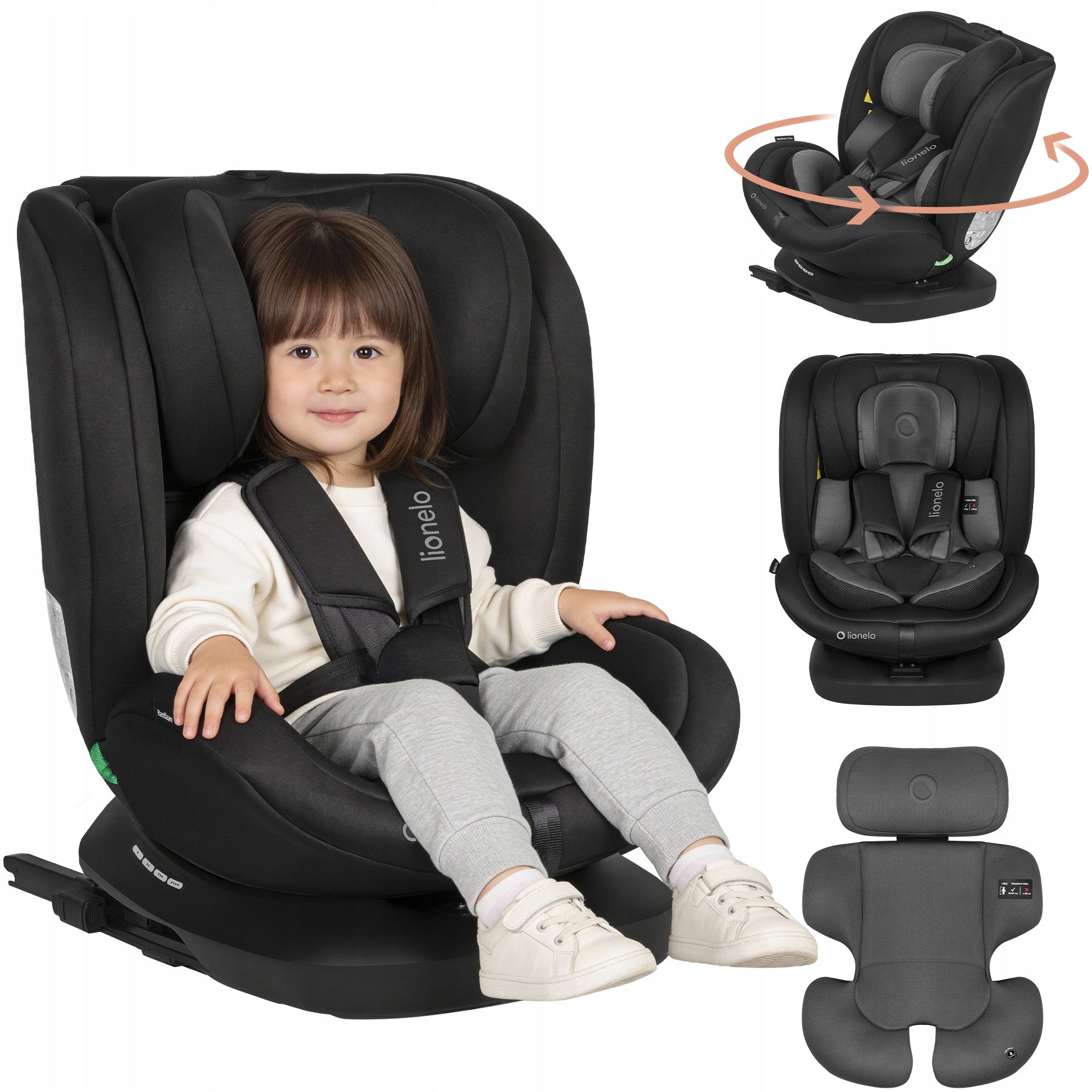 Car seat SWIVEL FRONT REAR isofix40-150cm Lionelo BASTIAAN