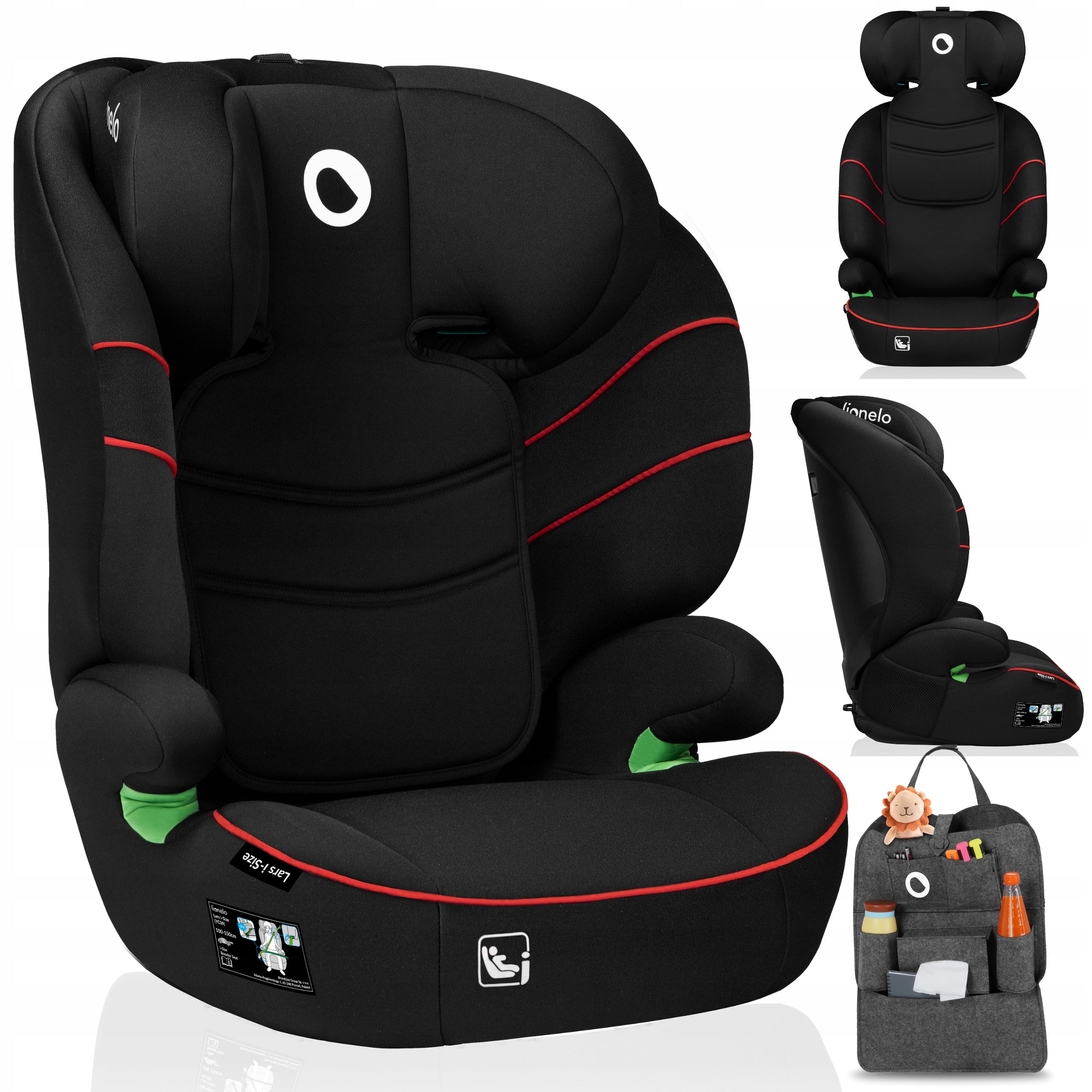 Car seat WIDE SEAT 15-36kg100-150cm Lionelo Lars I-size
