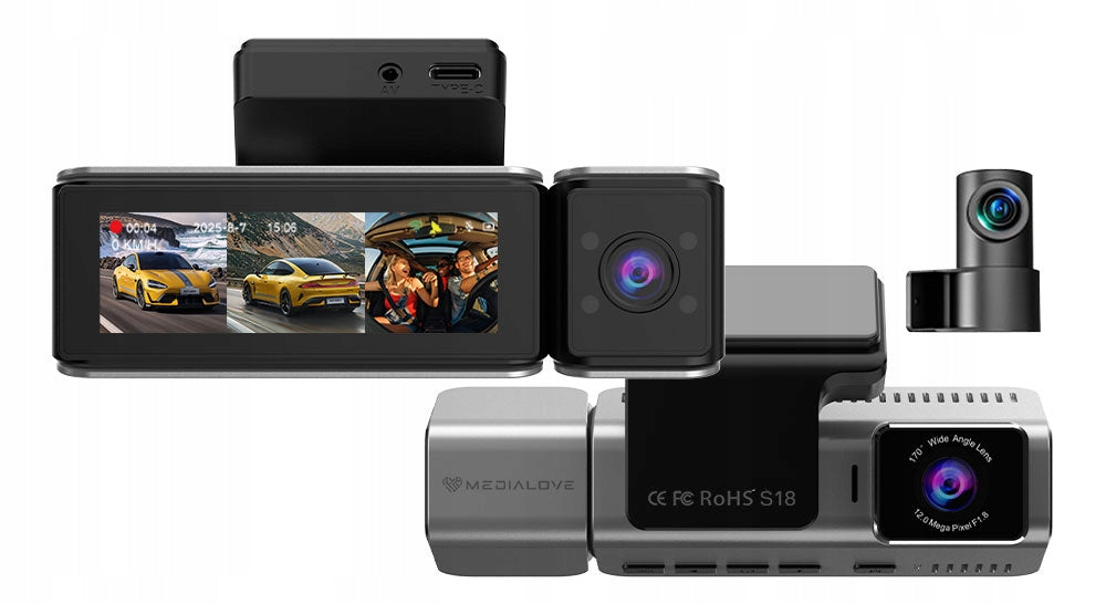 Car video camera front center rear camera reversing taxi recorder Manufacturer code Kamera Rejestrator Dual S18 + kamera cofania