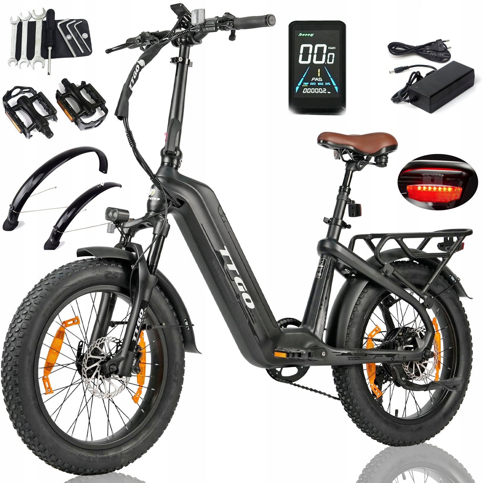Carbon Fiber Electric Bike TTGO F8 250W 48V 18AH 25KM/H 150KM 20"