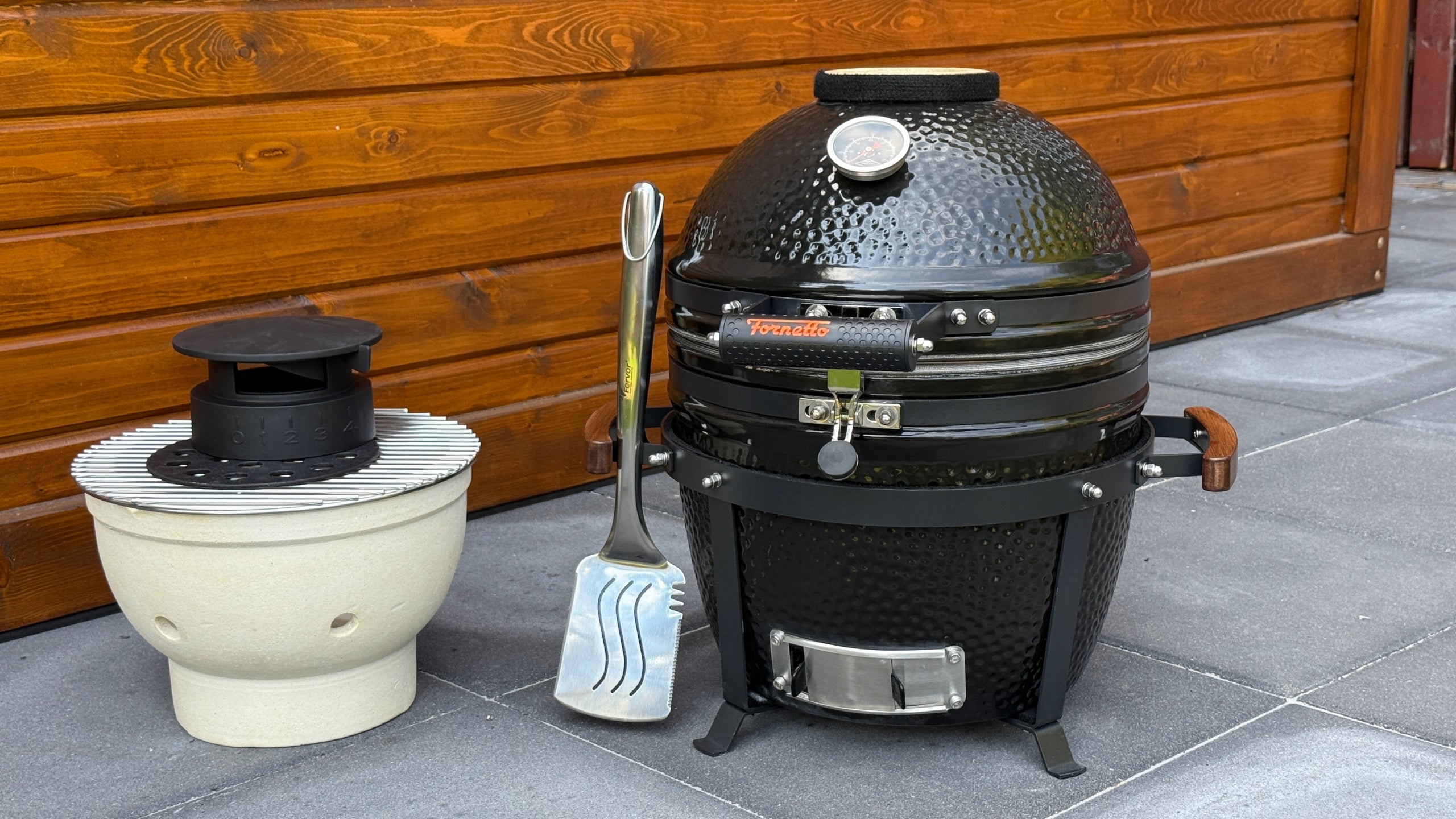 Carbon ceramic grill Fornetto Kamado Lento on pizza 16" 41 cm + freebie Grill depth 45 cm