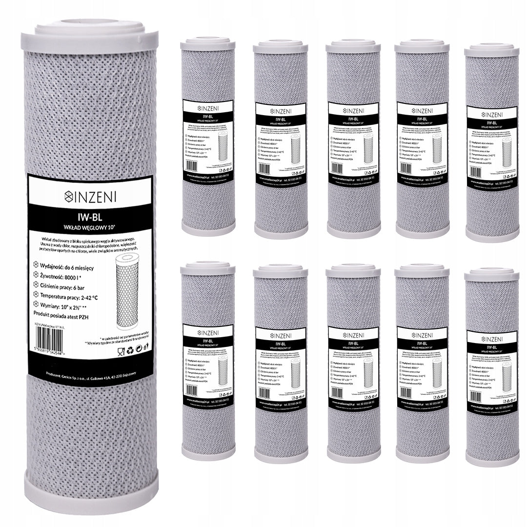 Carbon filter cartridge for water INZENI IW-BL 10 pieces EFFICIENT 10 inches Capacity 0 l