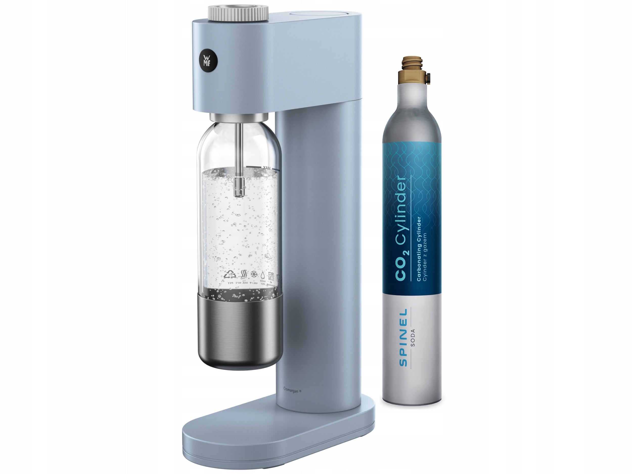 Carbonated Water Saturator WMF Element One Steel Bottle and CO2 Cylinder