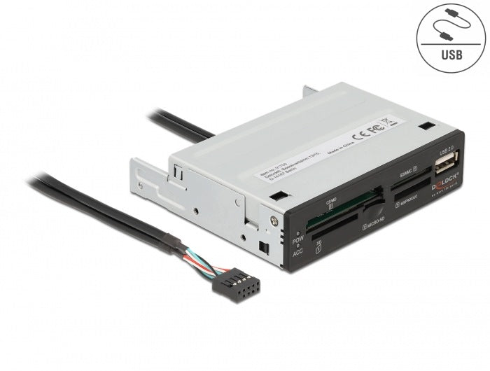 Card reader 3.5? USB 2.0 with 5 slots + 1x USB 2.0 Type-A Ż Delock 91708