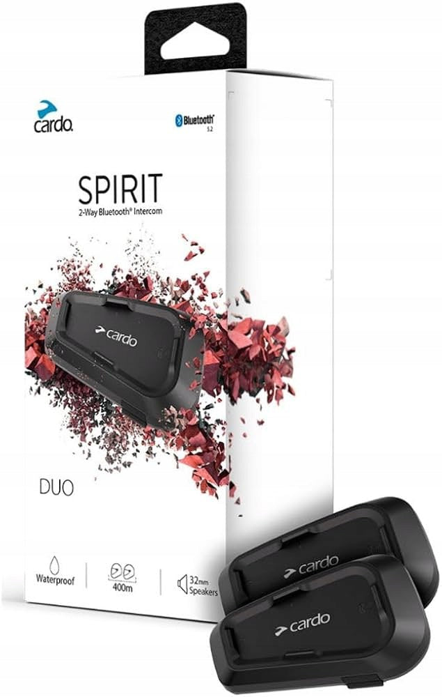 Cardo Bluetooth Spirit Duo, black, set of 2 hands-free intercoms