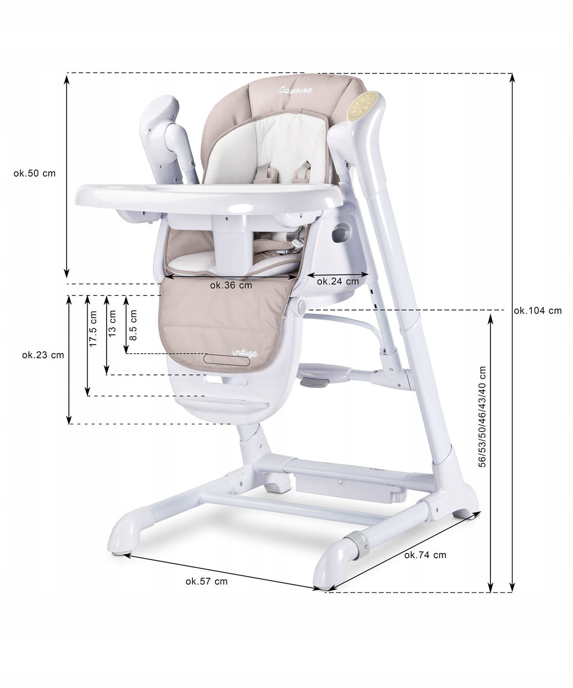 Caretero Indigo 2in1: Highchair and swing black and green Color black green