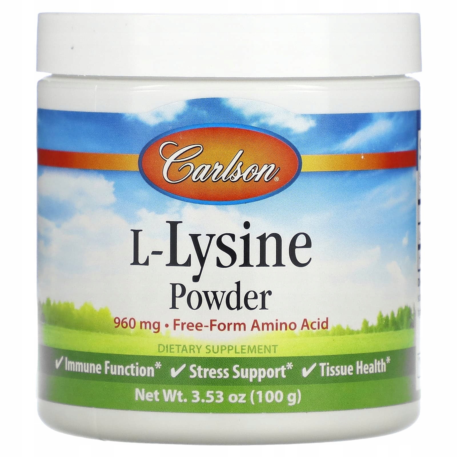 Carlson, L-lysine powder, 960 mg, 100 g