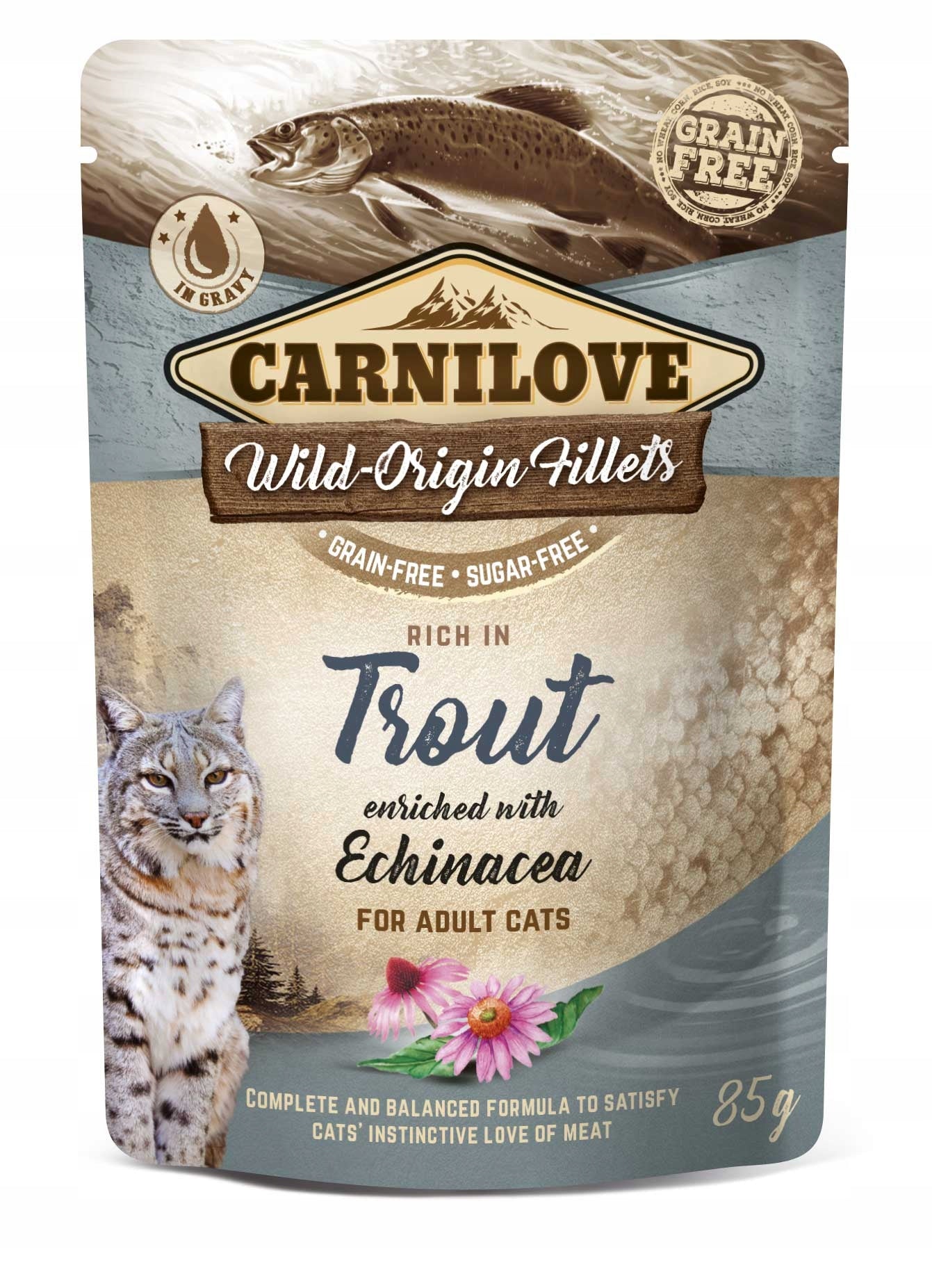Carnilove TROUT and ECHINACEA sachet 85g GRAIN-FREEWET CAT FOOD