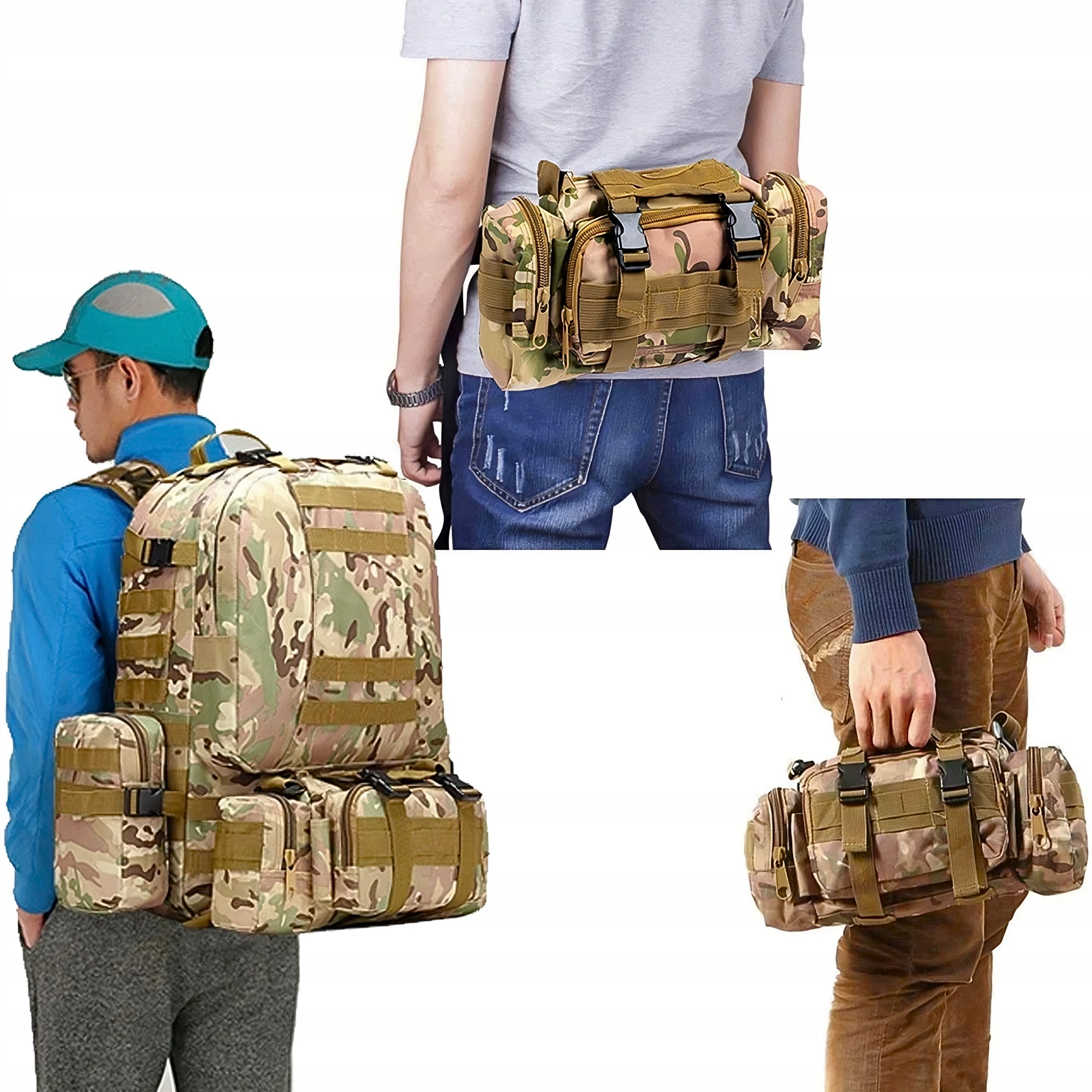 Carp Spinning Fishing Backpack 50L Waterproof Large Organizer Bag Packaging status original