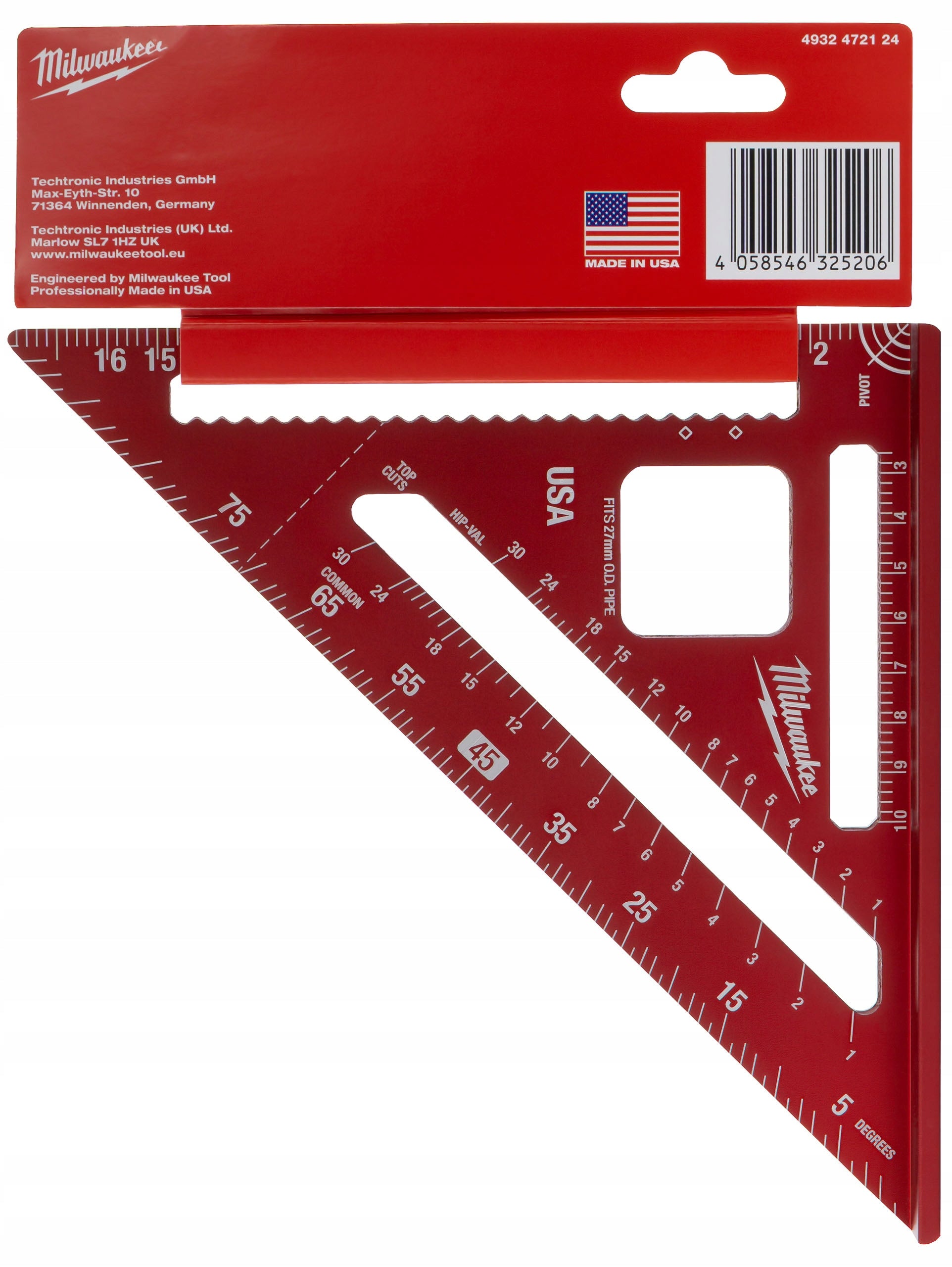 Carpenter angle carpentry Milwaukee with metric graduation Packaging status original