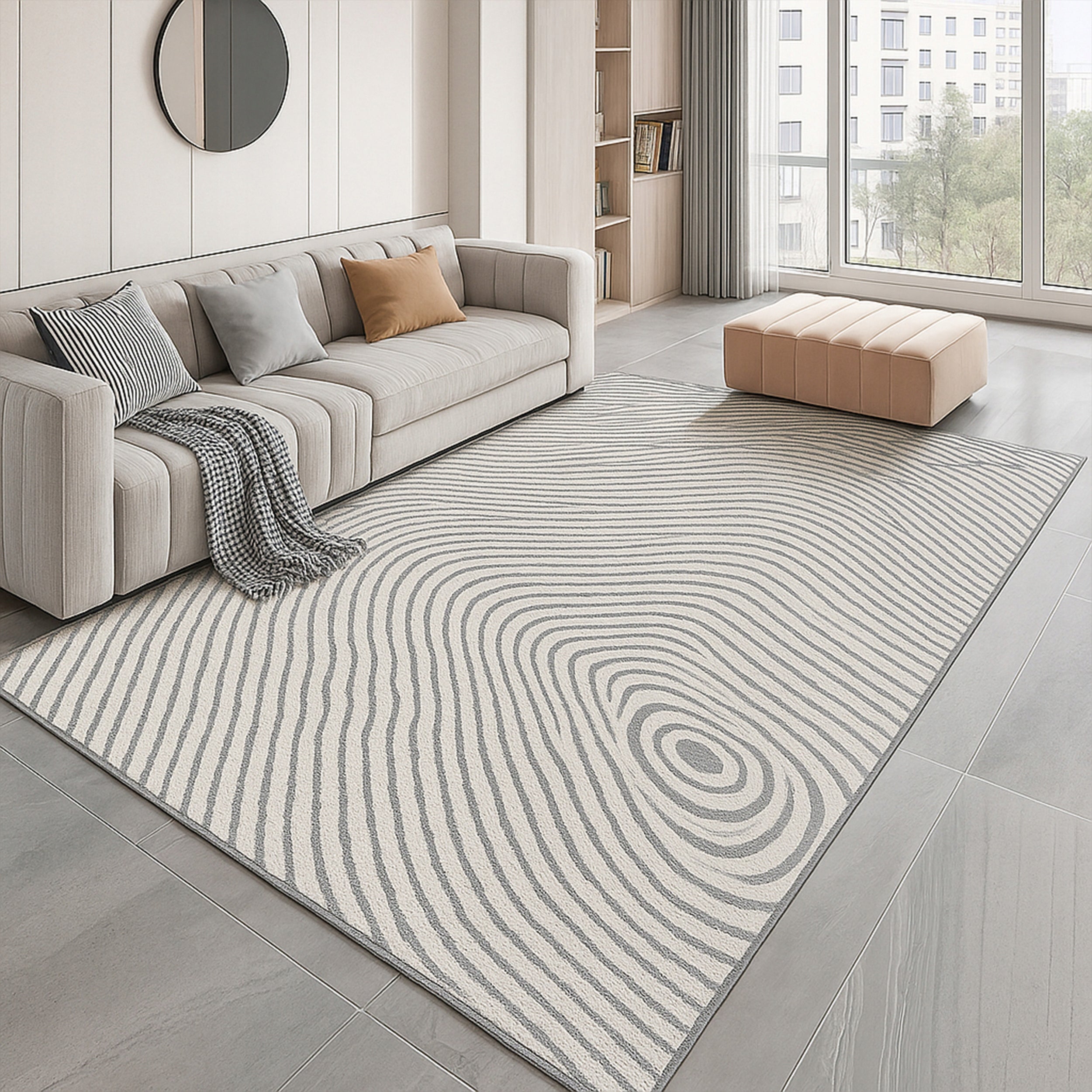 Carpet 160x230 for living room loop large japandi modern heavy thick POLO Product width 160 cm